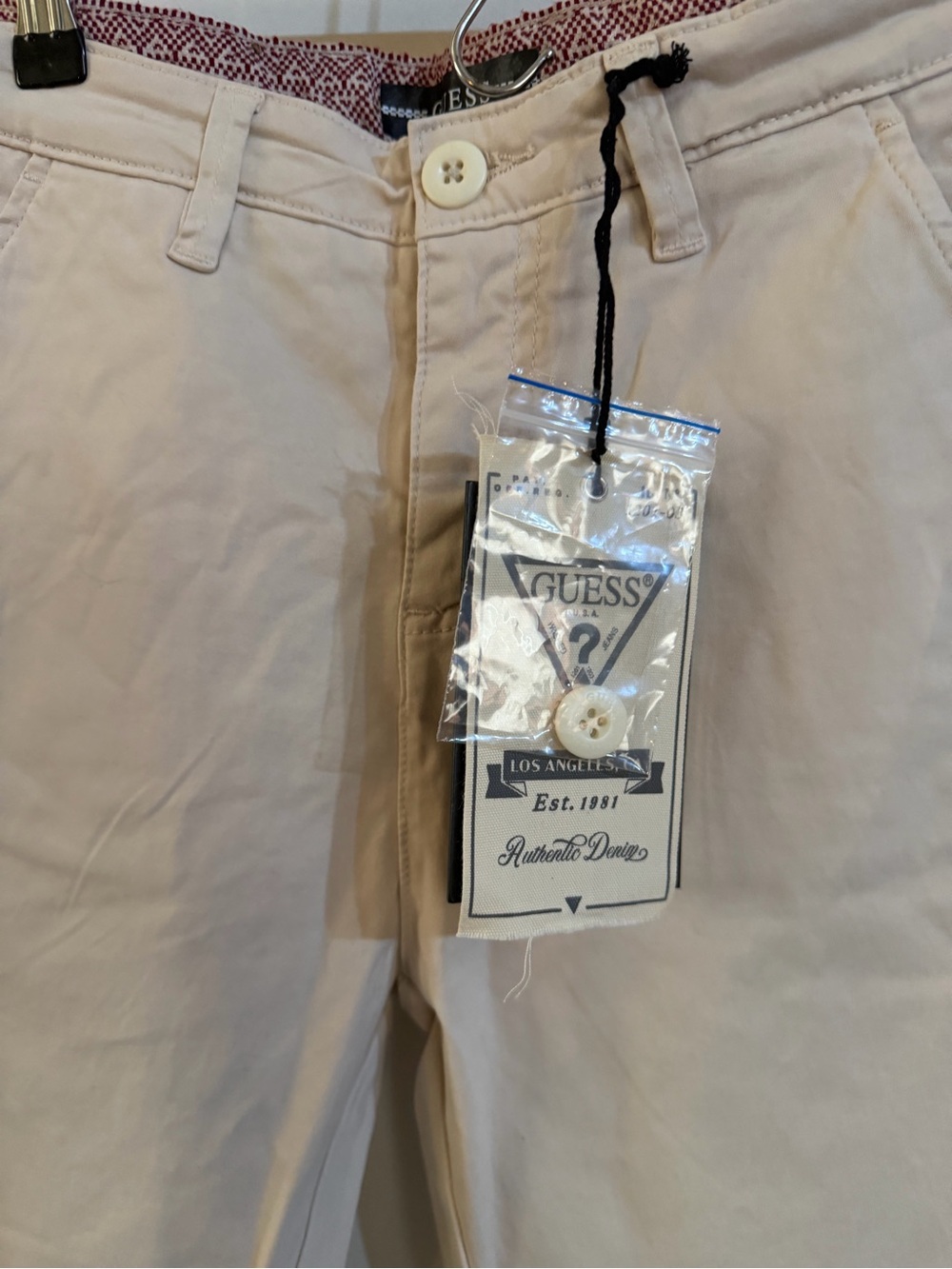GUESS Men’s Light Beige Chino Pants